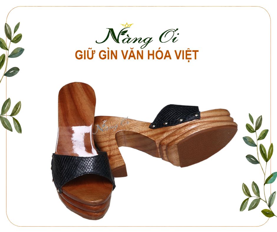 guốc gỗ ba tầng